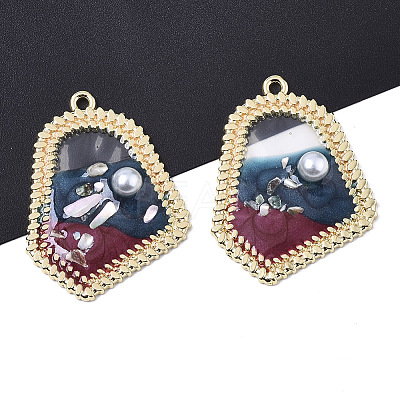 Epoxy Resin Pendants RESI-S381-08B-1