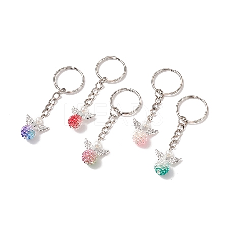 Imitation Pearl Acrylic Keychain KEYC-JKC00406-S-1