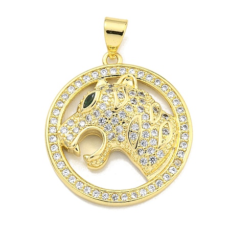 Brass Micro Pave Cubic Zirconia Pendants KK-K354-08I-G-1