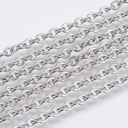 Non-Tarnish 3.28 Feet 304 Stainless Steel Cable Chains X-CHS-F006-01E-P-1