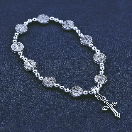 Alloy Cross Charm Bracelet PW-WGC5E24-01-1