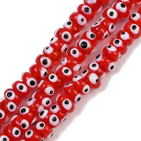 Handmade Evil Eye Lampwork Beads Strands LAMP-A007-02A-05-1