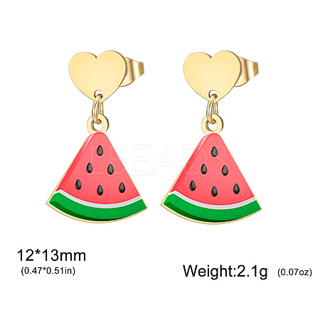 304 Stainless Steel Stud Dangle Earrings WG2FA29-10-1