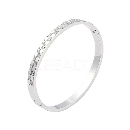 304 Stainless Steel Micro Pave Clear Cubic Zirconia Hinged Bangles BJEW-P317-04P-1