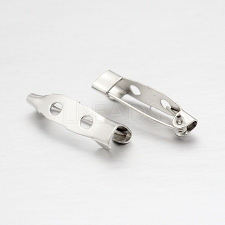Iron Brooch Pin Back Safety Catch Bar Pins with 2 Holes IFIN-A171-04B-1