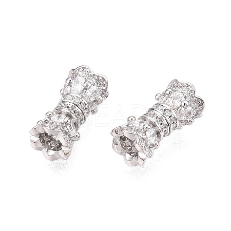 925 Sterling Silver Micro Pave Cubic Zirconia Screw Clasps STER-T007-91P-1