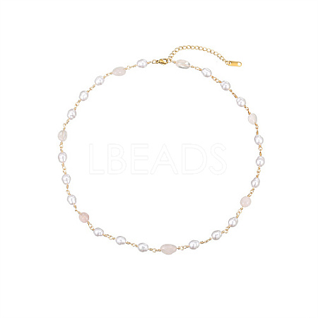 Stainless Steel Link Chain Necklaces for Women CU9392-2-1-1