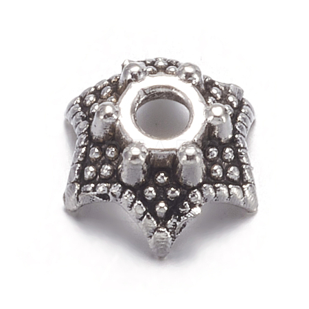 Antique Silver Tibetan Silver Fancy Bead Caps X-AA188-1