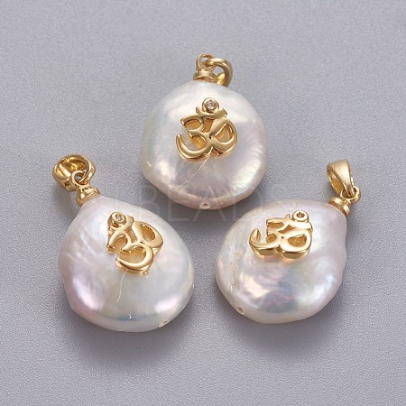 Natural Cultured Freshwater Pearl Pendants KK-L187-04B-1