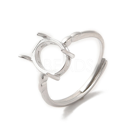 Adjustable Brass Solitaire Ring Settings KK-C022-02P-1