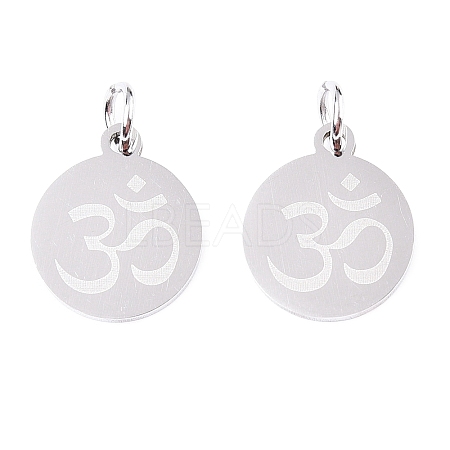 Non-Tarnish Chakra 201 Stainless Steel Charms STAS-T049-T680-1-1