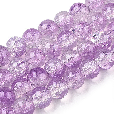 Transparent Crackle Baking Paint Glass Beads X1-DGLA-T003-01C-10-1