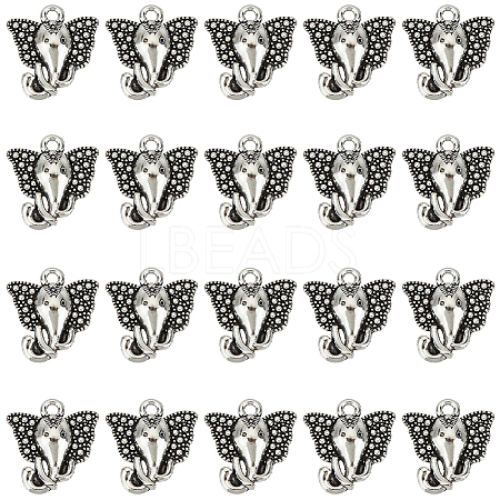 SUNNYCLUE 160Pcs Tibetan Style Zinc Alloy Elephant Head Charms FIND-SC0007-97-1