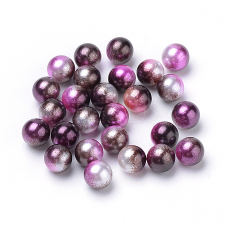 Rainbow Acrylic Imitation Pearl Beads OACR-R065-5mm-12-1