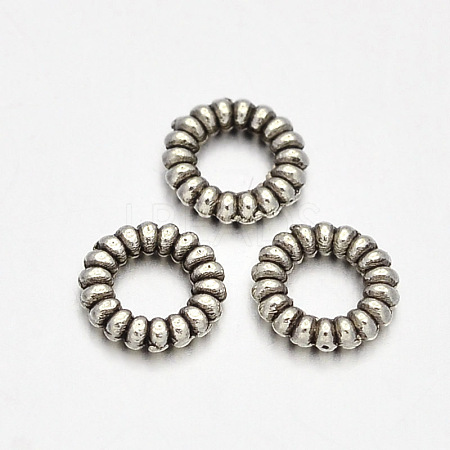 Ring Tibetan Style Alloy Spacer Beads TIBEB-D029-AS-1