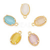5Pcs 5 Colors Oval Brass Charms KK-TADJ0001-14-2
