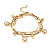 Crystal Rhinestone and Round Ball Charm Multi-strand Bracelet BJEW-G639-15G-1