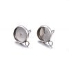 Non-Tarnish 304 Stainless Steel Stud Earring Settings STAS-H467-08P-12mm-2