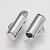Brass Slide On End Clasp Tubes KK-Q747-11C-P-2