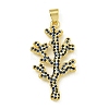 Rack Plating Brass Pave Cubic Zirconia Pendants KK-U029-11G-01-1
