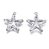 Brass Inlaid Clear Cubic Zirconia Pendants ZIRC-S069-027P-2