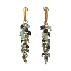 304 Stainless Steel with Natural Mixed Gemstone Stud Earrings EJEW-JE07520-01-2