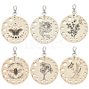 6Pcs Wood Knitting Needle Gauge Guide Pendant Decorations HJEW-BC00112-1