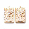 Brass Micro Pave Clear Cubic Zirconia Pendants KK-N232-168G-NF-1