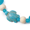 3 Pcs Synthetic Turquoise & Wood & Glass Beaded Stretch Bracelets for Boys Girls BJEW-JB11125-5