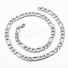 Non-Tarnish Trendy Men's Figaro Chain Necklaces NJEW-L450-06A-2