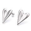 Heart Brass Stud Earrings for Women EJEW-F311-02P-1
