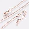 Long-Lasting Plated Brass Snake Chain Necklaces LS-NJEW-K112-04RG-NF-1