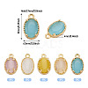 5Pcs 5 Colors Oval Brass Charms KK-TADJ0001-14-3