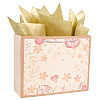 1Pc Flower Printed Paper Gift Bags with Rope Handle ABAG-SP0001-30C-1