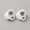 Cup with Word Pattern Silicone Beads SIL-WH0006-18L-2