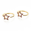 Brass Micro Pave Cubic Zirconia Cuff Rings RJEW-S045-038G-NR-2