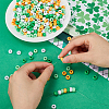 800Pcs 4 Colors Saint Patrick's Day Opaque Plastic Beads KY-SP0001-06-3