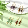4 Pairs 4 Style Natural Mixed Genstone Round Beaded Dangle Earrings EJEW-TA00304-2