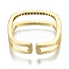 Brass Micro Pave Cubic Zirconia Cuff Rings RJEW-S045-55A-G-NR-3