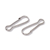 304 Stainless Steel Push Gate Snap Keychain Clasp Findings STAS-G291-05P-2