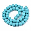 Painted Natural Wood Beads Strands WOOD-S053-54F-2