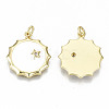 Real 16K Gold Plated Brass Micro Pave Clear Cubic Zirconia Pendants X-ZIRC-S067-195-NF-2