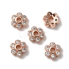 Rack Plating Brass Cubic Zirconia Bead Cap KK-C020-12B-RG-3