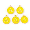 Golden Plated Alloy Enamel Charms ENAM-S118-09A-1