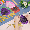 MAYJOYDIY US 6Pcs 3 Colors Rose Flower Computerized Embroidery Polyester Ornament Accessories PATC-MA0001-01-3