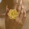 Luxurious Iron Flower Open Cuff Ring for Women's Party Dressing SW9832-3