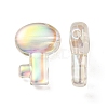 UV Plating Rainbow Iridescent Transparent Acrylic Beads OACR-C007-05C-2