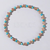 Beach Vacation Style Natuarl Strawberry Quartz & Synthetic Turquoise Beaded Stretch Bracelet Women RO9590-6-1