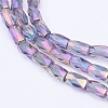 Electroplate Transparent Glass Beads Strands EGLA-E046-D01-3