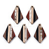 Transparent Resin & Walnut Wood Pendants RESI-TAC0017-06-B01-3